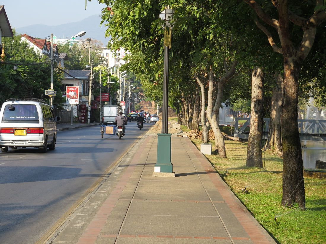 Road along the Old City moat in Chiang Mai
