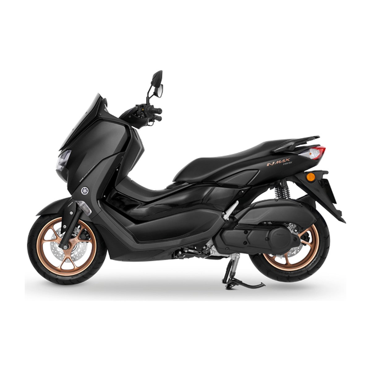 Yamaha NMax 155 in black, side view, official photo